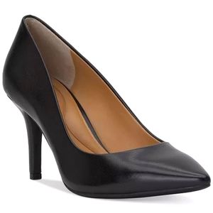 INC International Concepts Womens Zitah Leather Pointed Toe, Black